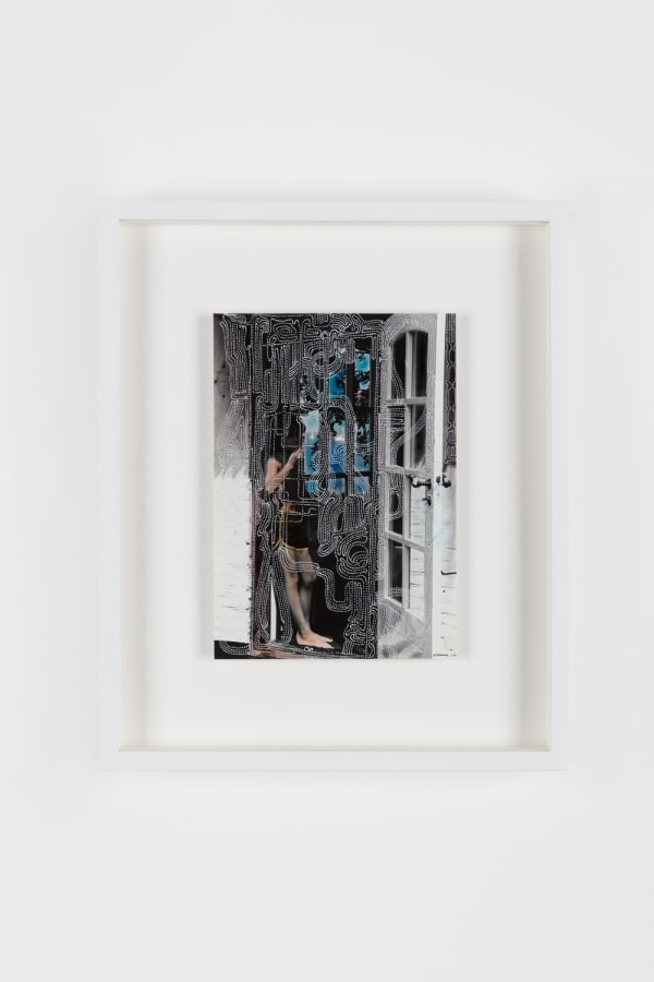 Sebastiaan Bremer, Fence, 2017, Archival inkjet pigment print on resin coated paper with hand additions in pigment pen and photo retouch dye, 17.5 x 12.2 cm, 6 7/8 x 4 7/8 in, Framed: 28.1 x 23.2 x 3.7 cm, 11 1/8 x 9 1/8 x 1 1/2 in