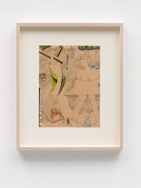 Gladys Nilsson, A Walk...#6, 2014, Mixed media on paper, Framed 47.3 x 39.6 x 3.6 cm 18 5/8 x 15 5/8 x 1 3/8 in