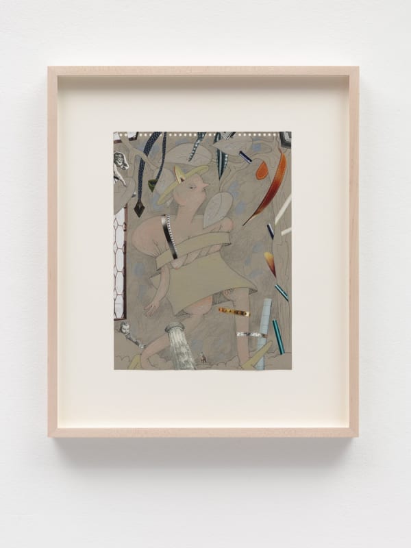 Gladys Nilsson, A Walk...#8, 2014, Mixed media on paper, Framed 47.2 x 39.6 x 3.6 cm 18 5/8 x 15 5/8 x 1 3/8 in