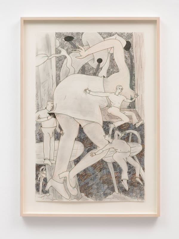 Gladys Nilsson, A Window #8, 2014, Ink, graphite and coloured pencil on paper, Framed 119.8 x 83.9 x 5 cm 47 1/8 x 33 1/8 x 2 in