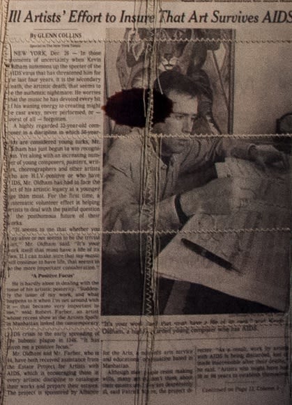 Detail of HUNTER REYNOLDS, Save Our Discos, 2011, Photo-weaving, c-prints and thread, 121.92 x 152.4 cm, 48 x 60 in