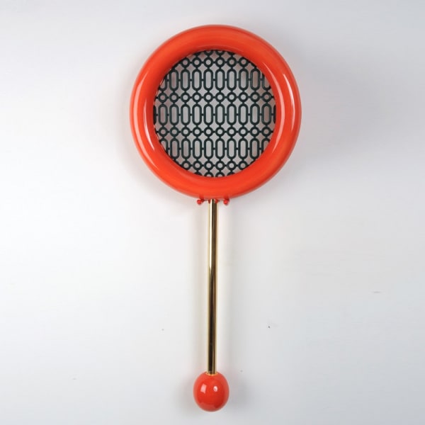 Richard Slee, Racquet, 2010, Glazed ceramic with plastic mesh and metal rod, 70 x 31 cm, 27 1/2 x 12 1/4 in
