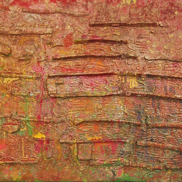 Detail of Frank Bowling, Alluviumwold, 1985, Acrylic on canvas, 178.8 x 333 cm, 70 3/8 x 131 1/8 in