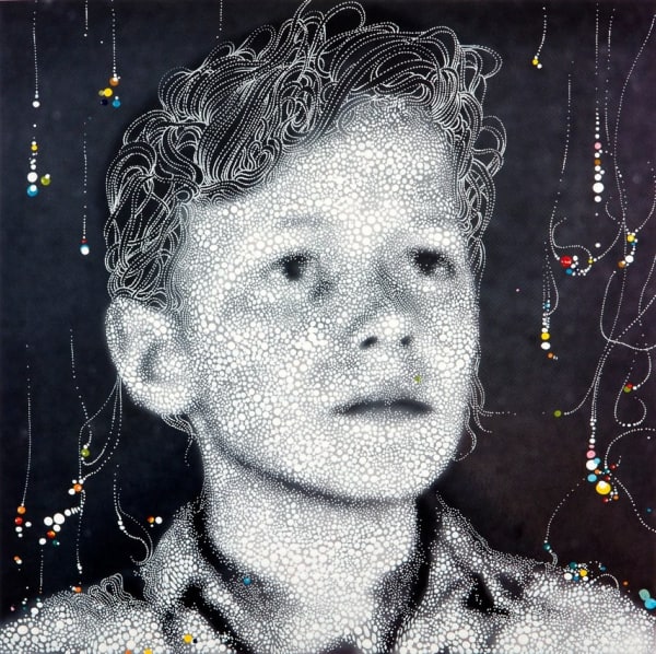 Sebastiaan Bremer, Egmont 5 - De Vaste Blik, 2011, Unique hand-painted chromogenic print with mixed media, Framed: 40 x 39.5 cm, 15 3/4 x 15 1/2 in