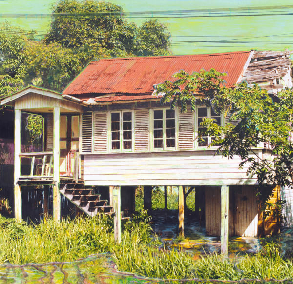 Detail of Hew Locke, Anira St., 2014, Acrylic on chromogenic print, 81.5 x 122 cm, 32 1/8 x 48 1/8 in, Framed: 127 x 165 cm, 50 x 65 in