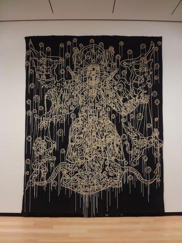Hew Locke, Chariots of the Gods, 2009, Cord and bead embroidery on cloth, 480 x 375 cm, 189 x 147 5/8 in