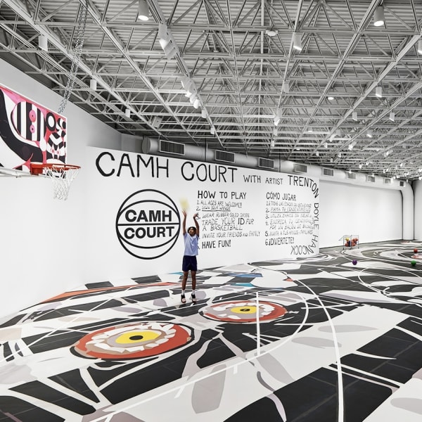 Installation view of Trenton Doyle Hancock, CAMH COURT, Contemporary Arts Museum Houston, Texas. Photo by Peter Molick.