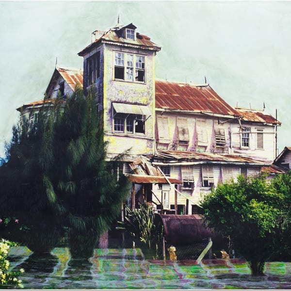 Hew Lo ke, 'Rose Hall', 2014, acrylic on c-type photograph. Image courtesy of the artist and Hales London New York. Copyright the artist.