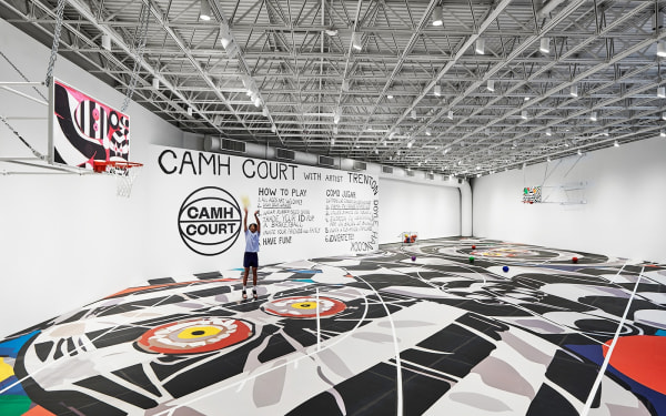 Installation view of Trenton Doyle Hancock, CAMH COURT, Contemporary Arts Museum Houston, Texas. Photo by Peter Molick.