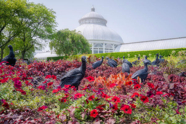 Installation View Of Ebony G Patterson, …things come to thrive…in the shedding…in the molting…, New York Botanical Gardens, 27 May - 17 September 2023