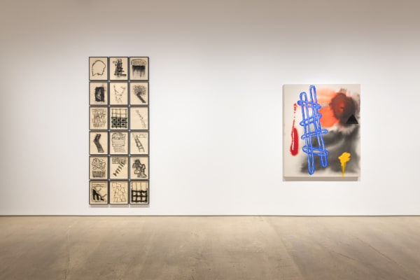 Installation view of Basil Beattie, Recalling Echoes, Hales London, 19 May - 1 July 2023 