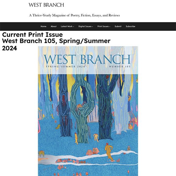 Lydia Baker Cover West Branch 105, Spring/Summer 2024