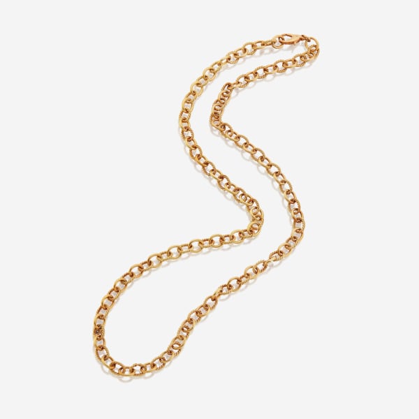 18K Yellow Gold Necklace with Nautical Cable Links, c. 1996