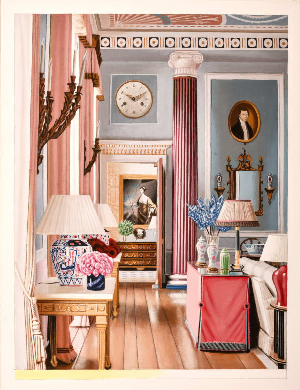 Bob Knox Interior with Two Portraits
