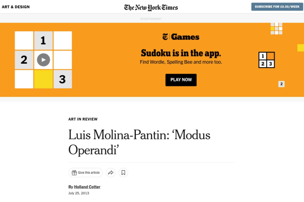 Luis Molina-Pantin: ‘Modus Operandi’