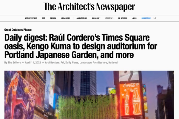 Daily digest: Raúl Cordero’s Times Square oasis