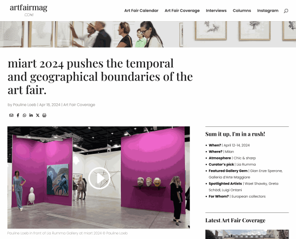 Miart 2024 pushes the temporal and geographical boundaries of the art fair