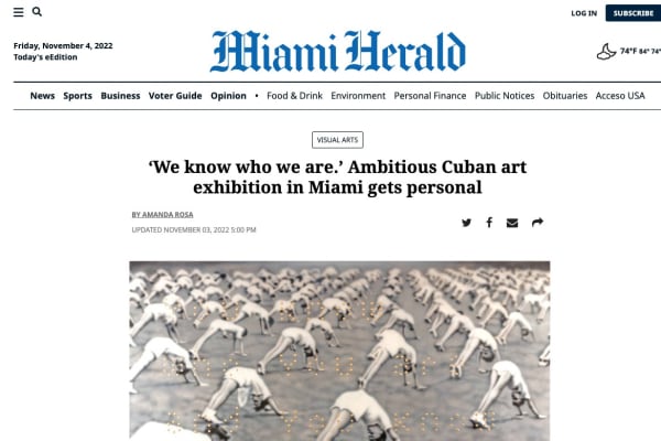 Raul Cordero. ‘We know who we are.’ Ambitious Cuban art exhibition in Miami gets personal 