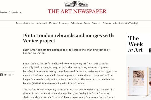 The Immigrants. Pinta London rebrands and merges with Venice project
