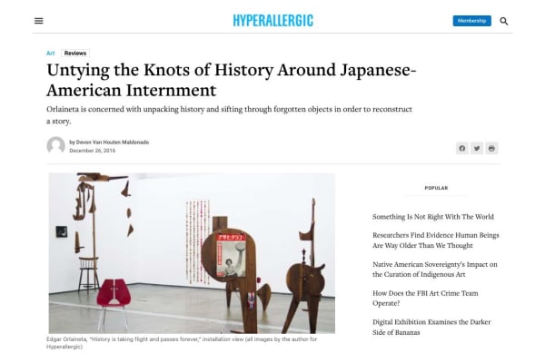 Edgar Orlaineta. Untying the Knots of History Around Japanese-American Internment
