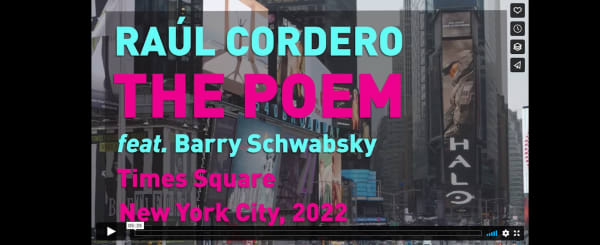 Raúl Cordero: THE POEM at Times Square, New York