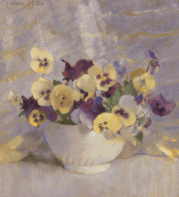 Laura Coombs Hills, Bowl of Pansies