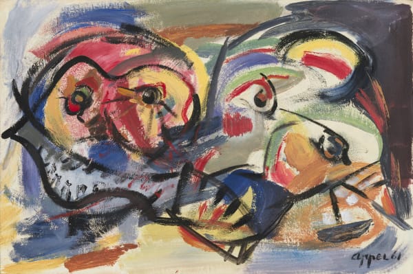 Karel Appel - Theatrical Masks , 1961