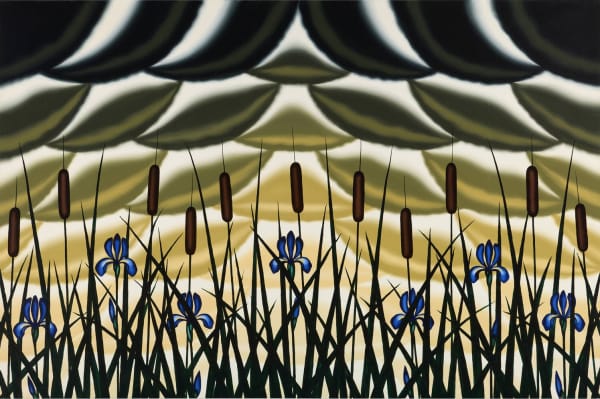 Roger Brown, Blue Flag and Gold Sky, c. 1981