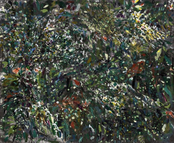 Polychroma , 2024 oil and print on paper, on canvas 120.5 x 149 cm American wooden box: 156 x 127.5 x 5.5 cm