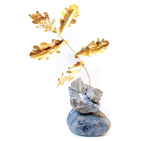 Subside Brass, stone, tile, paint, gold leaf 310mm x 220mm x 90mm