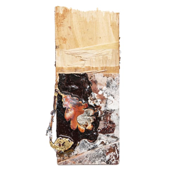 Loyal Contempt Wood, paint, stain, varnish, glue, pewter, gold leaf 173mm x 180mm