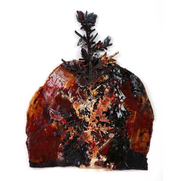 Wiman Wood, glue, resin, gold leaf, pewter, paper, varnish, paint 370mm x 490mm