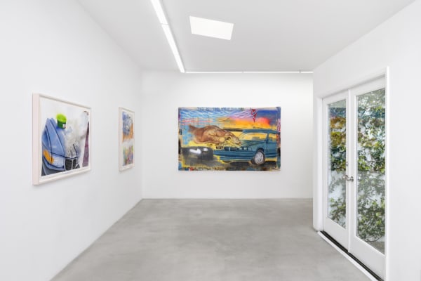 Installation view of Pat Phillips: Strange Suburb at M+B, 2023