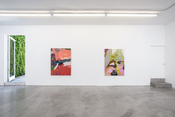 Installation view of Sarah Faux: Whatever I see I swallow at M+B, 2021