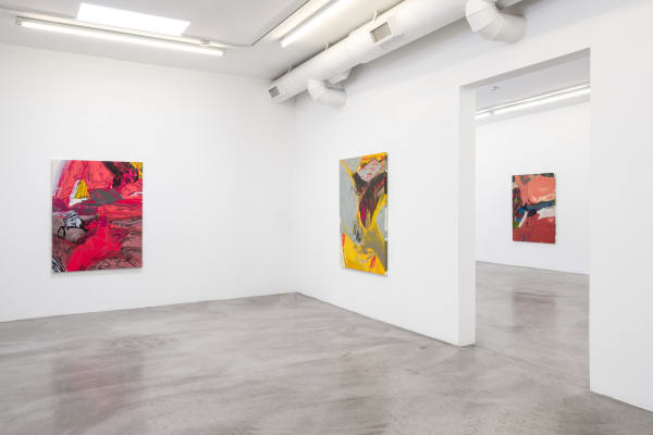 Installation view of Sarah Faux: Whatever I see I swallow at M+B, 2021