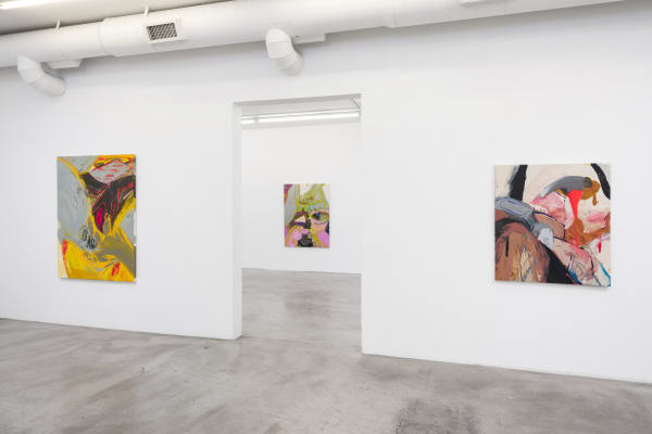 Installation view of Sarah Faux: Whatever I see I swallow at M+B, 2021