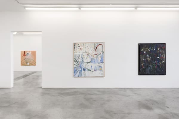 Installation view of Between Rivers, Waterfalls and the Deepest Sea. Open Roads. at M+B, April 24 - May 29