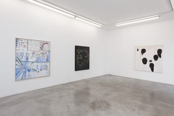 Installation view of Between Rivers, Waterfalls and the Deepest Sea. Open Roads. at M+B, April 24 - May 29