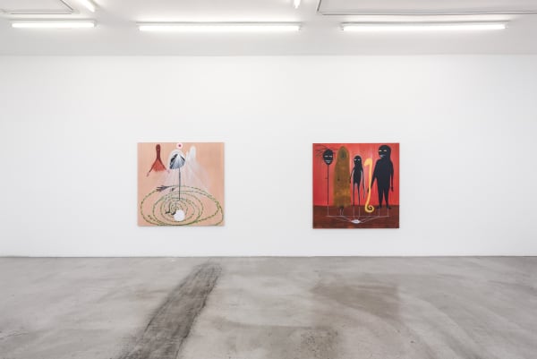 Installation view of Between Rivers, Waterfalls and the Deepest Sea. Open Roads. at M+B, April 24 - May 29