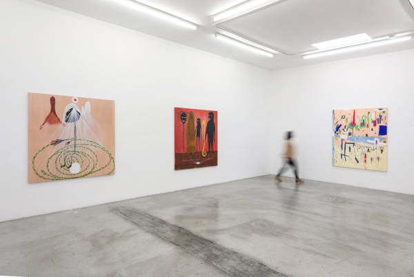 Installation view of Between Rivers, Waterfalls and the Deepest Sea. Open Roads. at M+B, April 24 - May 29