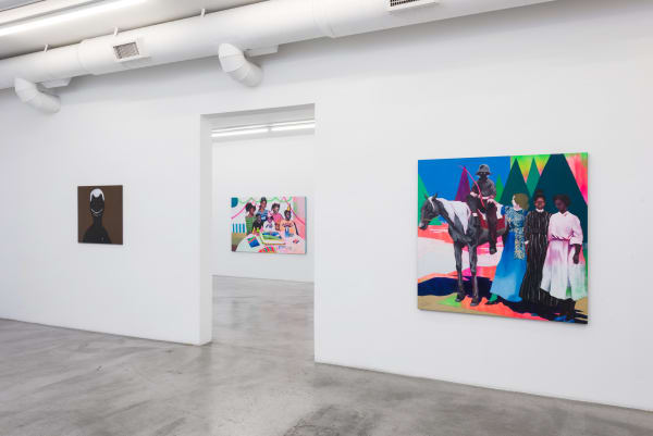 Installation view of Between Rivers, Waterfalls and the Deepest Sea. Open Roads. at M+B, April 24 - May 29