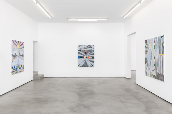 Installation view of Laís Amaral: Cement and Water at M+B, September 2022.