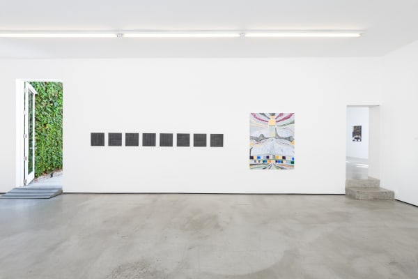 Installation view of Laís Amaral: Cement and Water at M+B, September 2022.