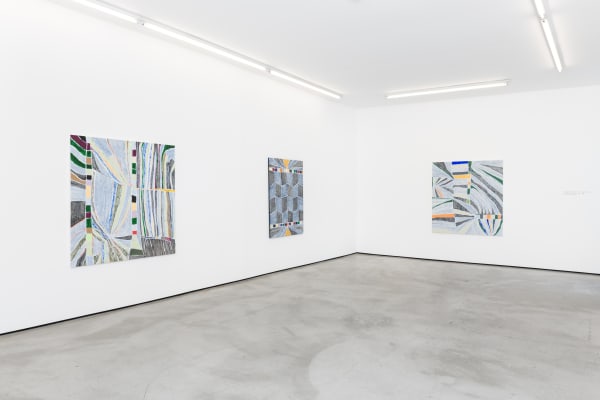 Installation view of Laís Amaral: Cement and Water at M+B, September 2022.