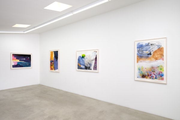 Installation view of Pat Phillips: Strange Suburb at M+B, 2023