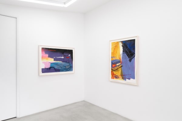 Installation view of Pat Phillips: Strange Suburb at M+B, 2023