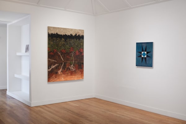 Installation view of James Morse: Prairie Cloth & Northern Pine