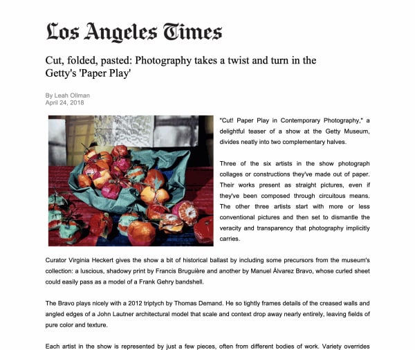 Cut, folded, pasted: Photography takes a twist and turn in the Getty's 'Paper Play'