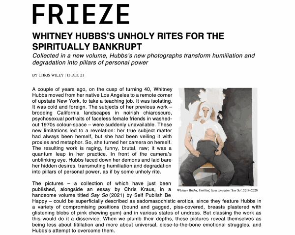 WHITNEY HUBBS’S UNHOLY RITES FOR THE SPIRITUALLY BANKRUPT