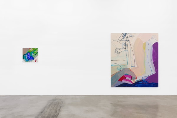 Installation view of Sarah Faux: Clench and Release at M+B, 2019